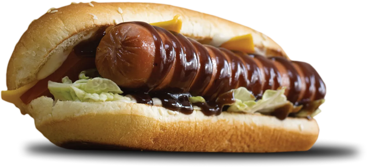 Хот-дог с сосиской и горчицей